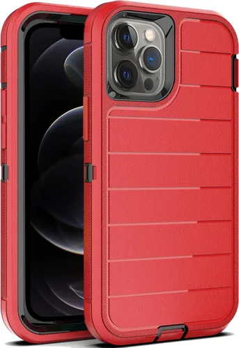 Miniatura 23 de YmhxcY Funda para iPhone 12/iPhone 12 Pro [2 Protectores de Pantalla de Vidrio Templado] Cubierta Duradera de 3 Capas A Prueba de Caídas/Funda
