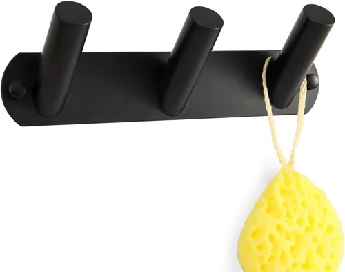 Miniatura 16 de NINETREX Ganchos negros para toallas, gancho negro mate, ganchos modernos para toallas, ganchos de acero inoxidable SUS 304, resistentes al agua
