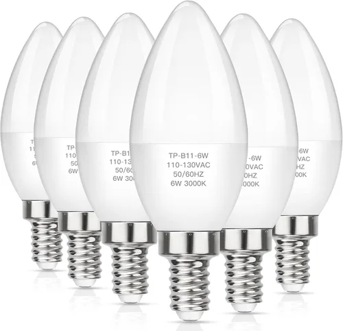 Miniatura 9 de MAXvolador Bombillas LED E12 para candelabro equivalente a 60 W, base de vela B11 de 6 W, bombilla de araña de 600 lúmenes, blanco natural 3500 K