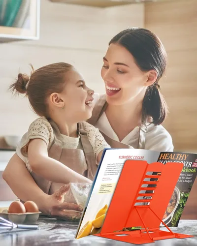 Miniatura 7 de MSDADA - Soporte de libros de escritorio, soporte de libros de lectura, de metal, ajustable, para libros de cocina, documentos, portátil