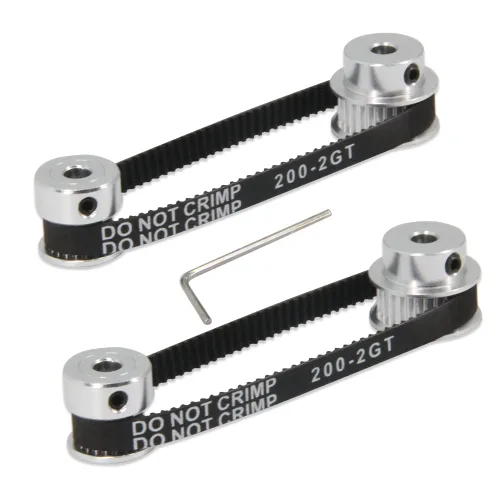 Miniatura 6 de 2Kit 2GT Rueda síncrona 20 y 30 dientes de 0.197 in de diámetro de aluminio Polea de sincronización con 2 piezas de longitud 7.874 in de ancho