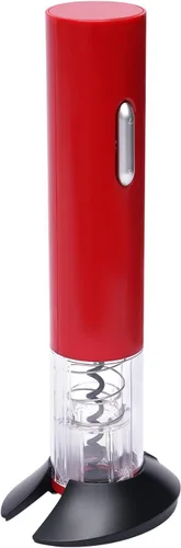 Miniatura 5 de Abrebotellas de vino eléctrico rojo, abridor automático de botellas de vino eléctrico con batería Sacacorchos de acero inoxidable con cortador