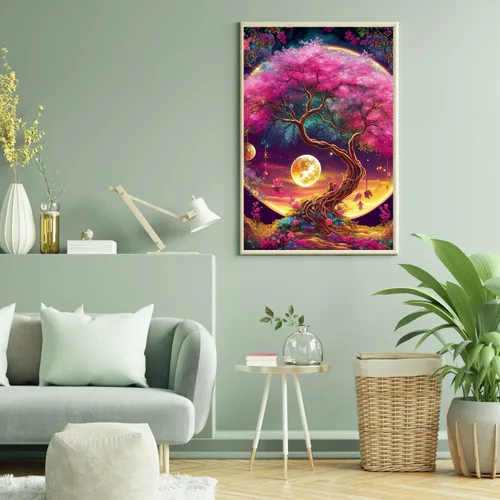 Miniatura 8 de Aestalrcus Kit de pintura por números de árbol de la vida para adultos, pintura de árbol por números para adultos principiantes, kits de pintura por