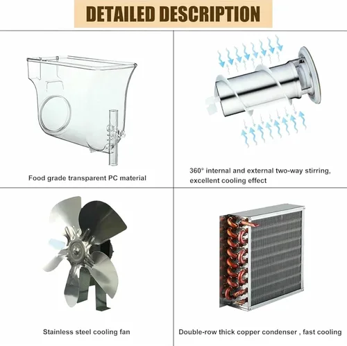 Miniatura 3 de 15/30/45L Máquina comercial de granizado de hielo, 1000 W Slushy Maker Slushy, máquina de hielo granizado para restaurante cafetería, 30L (45L)