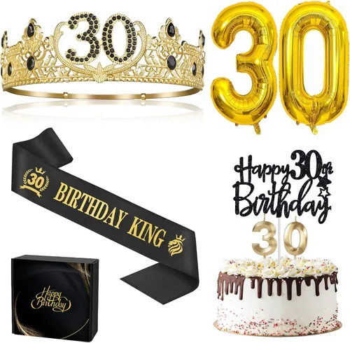 Miniatura 8 de Regalos de cumpleaños número 17 para niño, decoraciones de cumpleaños número 17 para niños, suministros de decoración de fiesta, incluyendo corona