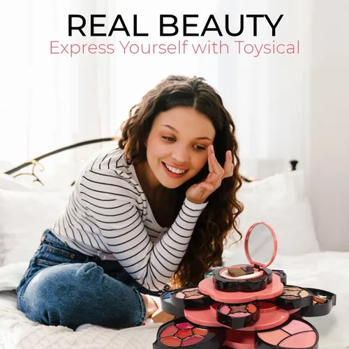 Miniatura 5 de Toysical Kit de maquillaje para adolescentes, juego de regalo de paleta de flores para adolescentes y mujeres, maquillaje para niñas de 10 a 12