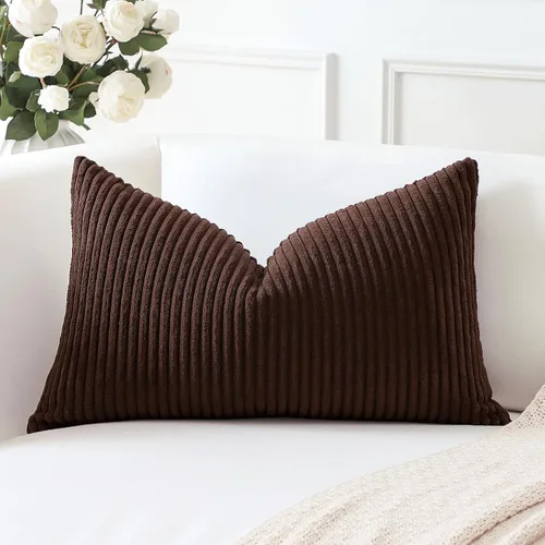 Miniatura 167 de Artscope Fundas de Almohada de Pana a Rayas Acogedoras Súper Suaves Decorativas Cuadradas Fundas de Cojín para Sofá Sillón Dormitorio Decoración