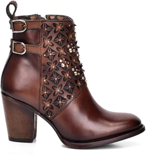 Miniatura 4 de Cuadra Botines para mujer en piel bovina con cristales y cremallera