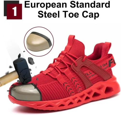 Miniatura 2 de Furuian - Tenis con punta de acero para hombres y mujeres, zapatos de seguridad ligeros, cómodos, a prueba de pinchazos, zapatos de trabajo