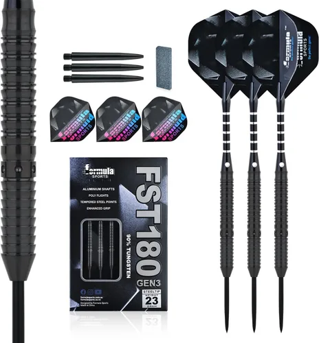 Miniatura 10 de Formula Sports Juego de dardos de metal 90% tungsteno, juego de dardos profesionales de punta de acero de 0.74 oz/0.78 oz/0.81 oz/0.85 oz, con ejes