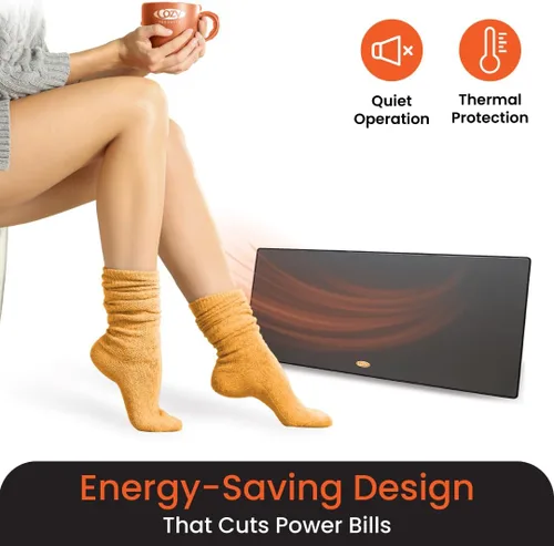 Miniatura 7 de Cozy Products Cozy Legs Nuevo y Mejorado, Calentador de Espacio de Panel Plano para Hogar y Oficina, Calentador Portátil con Termostato Incorporado