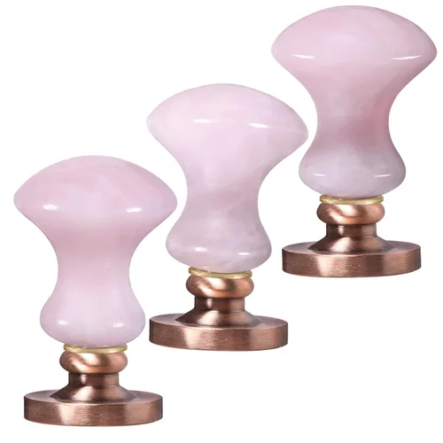 Miniatura 5 de Amogeeli Sello de cera de cuarzo rosa, mango de sello clásico de cristal con cabezal de sello de cobre extraíble para manualidades, sobre