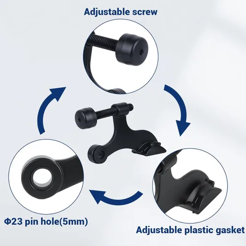 Miniatura 4 de HOME MASTER HARDWARE Tope de puerta con pasador de bisagra, paquete de 12 topes de puerta ajustables de color negro mate con puntas de parachoques