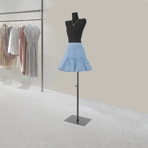 Miniatura 7 de Vestido de maniquí femenino con forma de torso, forma de vestido femenino con altura ajustable, cuerpo de maniquí para exhibición de joyas de vestir