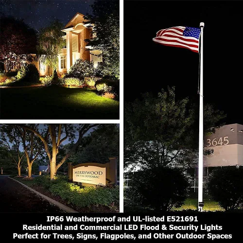 Miniatura 5 de Luces de patio trasero de seguridad para exteriores, 3ª generación de 16 W, luces de paisaje con certificación UL, luz de inundación LED de 1600