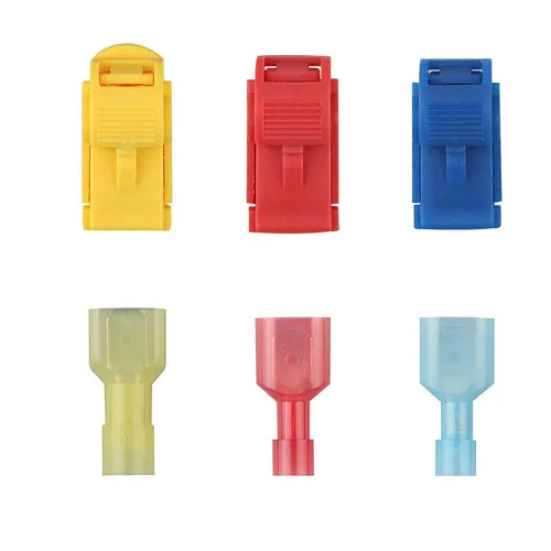 Miniatura 5 de 60 piezas de 30 pares de conectores de cable en T, terminales de cable eléctrico de empalme rápido de 22-10 AWG, kit surtido de terminales de pala