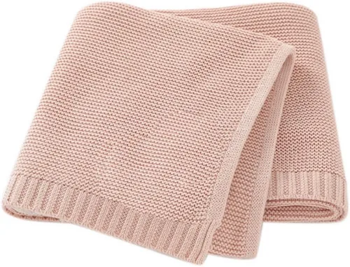 Miniatura 16 de Manta de punto de algodón con nombre bordado personalizado para bebé, niño, niña, manta suave, para baby shower, manta transpirable para cochecito