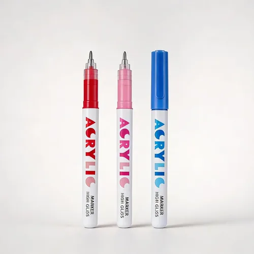 Miniatura 8 de kander Bolígrafos de gel acrílico, 12 colores resaltadores de tinta de gel acrílica con punta de bala, cobertura fuerte, gran capacidad de tinta