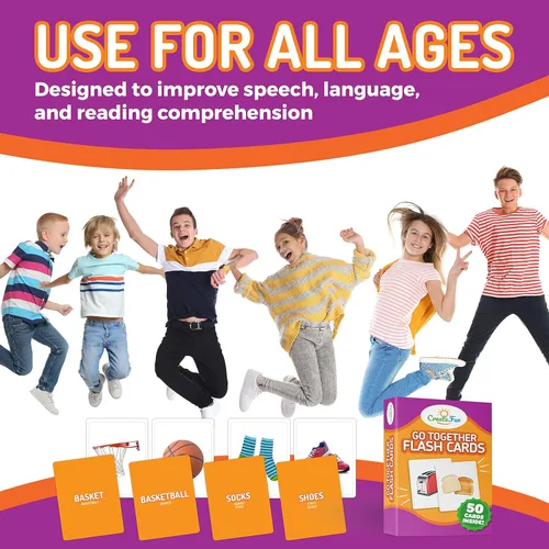 Miniatura 6 de Tarjetas flash Go Together para niños y adultos – 50 tarjetas realistas de emparejamiento de imágenes para terapia del habla, actividades