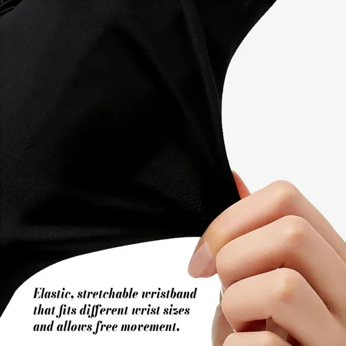 Miniatura 2 de Guantes UV para manicura de gel, guantes de protección UV para manicura, tela de sensación fresca para lámpara de uñas de gel, anti luz UV, negro
