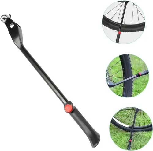 Miniatura 5 de Kisangel Accesorios de bicicleta de montaña Aleación de aluminio Kickstand Bike Kickstand Soporte lateral telescópico Pies antideslizantes Ajuste
