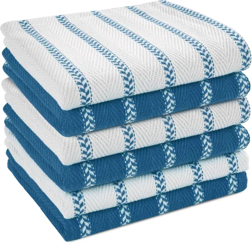 Miniatura 24 de LANE LINEN Juego de 6 paños de cocina de algodón para secar platos, 18 x 28 pulgadas, absorbentes, de secado rápido, color beige 07: Amarillo