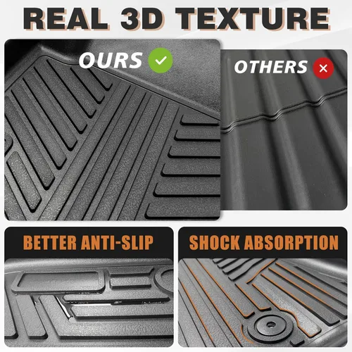 Miniatura 3 de TripleAliners 3 piezas de alfombrillas para piso ajustadas para Ford Mustang 2024 2025 delanteras traseras juego completo protección total 1ª y 2ª