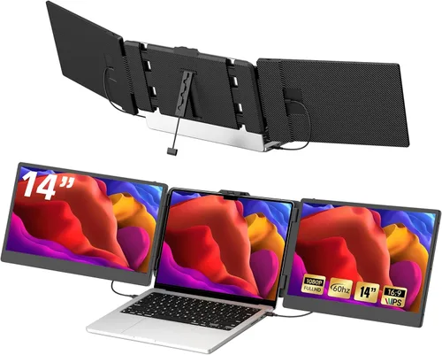 TXV Extensor de pantalla para laptop, monitor portátil de 14 pulgadas para laptop, pantalla IPS Full HD 1080P, USB-C y HDMI, altavoces duales, gama