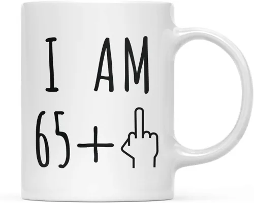 Miniatura 46 de Andaz Press Divertida taza de café de 11 onzas, regalo de broma de cumpleaños, I Am 49 + 1 dedo medio, 1 paquete, ideas de regalo de cumpleaños 50
