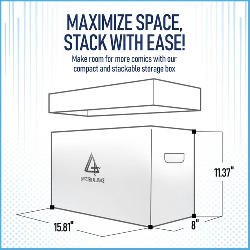 Miniatura 7 de Caja de almacenamiento de cómics cortos premium (paquete de 20 - blanco). Caja/gabinete de cómics de cartón grueso. Contenedor de libros de cómics
