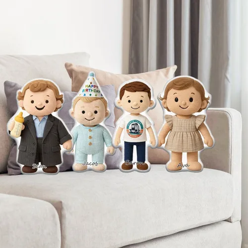 Miniatura 8 de Pofily Almohada personalizada de muñecas de dibujos animados, almohada personalizada que se parece a ti, almohadas Mini Me con cara y nombre para B01
