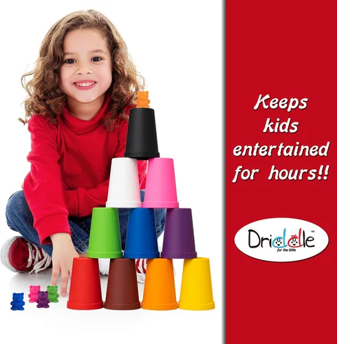 Miniatura 7 de Driddle Osos coloridos para contar con tazas a juego, 100 osos, juguete de aprendizaje de reconocimiento de clasificación, cuenta y color para niños