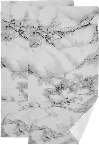Miniatura 8 de Toalla de mano de baño de ancla, 2 piezas, toallas de mano absorbentes náuticas a rayas blancas, anclajes marinos, toalla facial suave