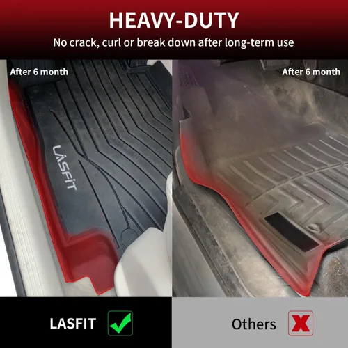 Miniatura 6 de LASFIT Tapetes de elastómero termoplástico para 1a y 2a fila de asientos de auto, para todo tipo de clima