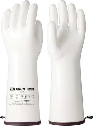 Miniatura 7 de LANON - Guantes de horno de silicona líquida resistentes al calor de 15 pulgadas, grado alimenticio, forro CoralAir, impermeables, extra largos