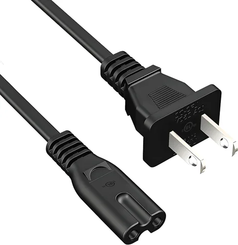 Cable de alimentación de TV para Samsung TV UN49 UN50 UN55 UN60 UN70 UN75 UN78 Smart 4K, para Sony LG TCL Roku Sharp Insignia TVs 2 clavijas de