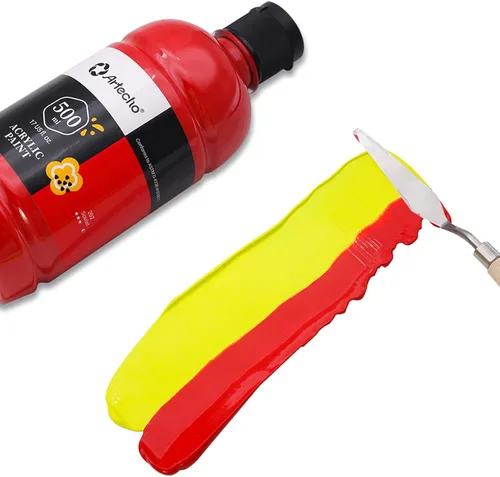 Miniatura 3 de Artecho Juego de pintura acrílica de 12 colores en envases grandes (500ml/17oz), pintura para manualidades artísticas para suministros de arte