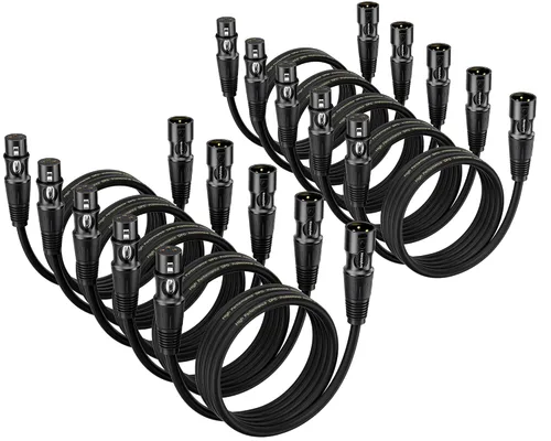 Miniatura 10 de XLR Cables 3 pies 4 paquetes – Cable de micrófono macho a hembra con 3 pines equilibrados XLR cables de altavoz XLR cable de micrófono