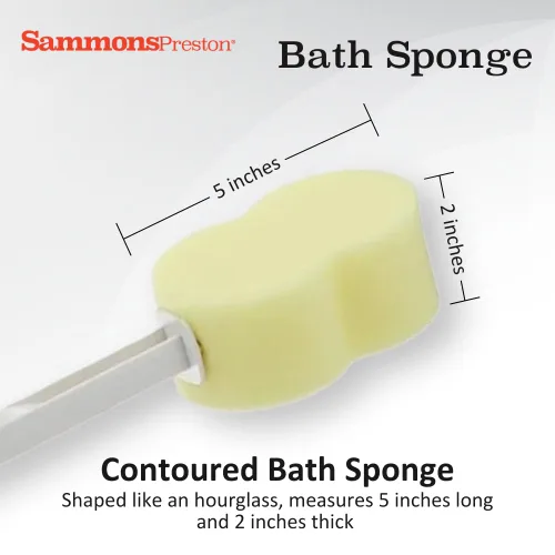 Miniatura 3 de Sammons Preston Esponja de baño, lavadora y fregadora ligera de mango largo para baño y ducha, ayuda de limpieza extendida para rango limitado