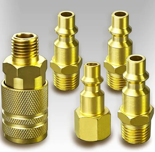 Miniatura 7 de Kit de acoplador y enchufe de aire de latón macizo NPT de 1/4", accesorios para compresor de aire, kit de manguera de compresor de aire, 10