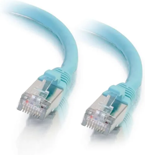 Miniatura 10 de C2G 00740 Cable Cat6a - Cable de conexión de red Ethernet blindado sin enganches, aguamarina (1 pie, 1.0 ft)