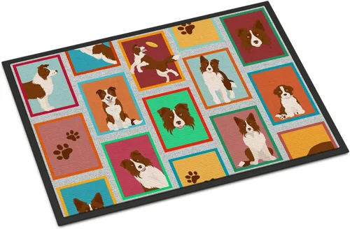 Miniatura 122 de Caroline's Treasures MLM1149MAT - Felpudo rojo Border Collie de 18 x 27 pulgadas, para interiores y exteriores, para entrada, antideslizante, Border