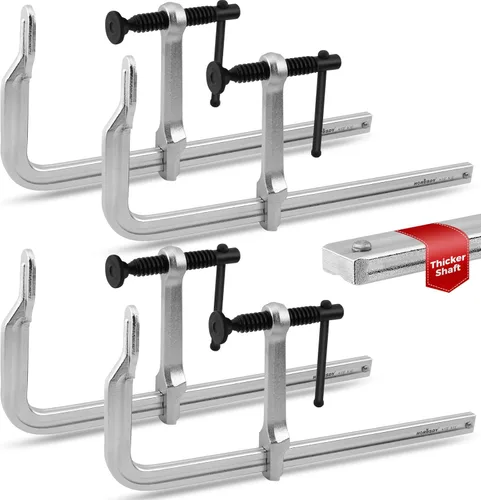 Miniatura 10 de HORUSDY Paquete de 6 abrazaderas de madera para carpintería, abrazaderas de barra de 12 y 6 pulgadas, juegos de abrazaderas de trabajo de madera