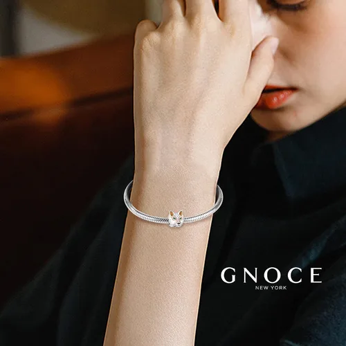 Miniatura 5 de GNOCE Dijes de lobo antiguo para pulsera de plata de ley 925 con cuentas de cabeza de lobo animal para mujeres, día de la madre y hombres