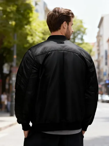 Miniatura 2 de Chaqueta bomber ligera para hombre, cortavientos, resistente al agua y transpirable con 4 bolsillos