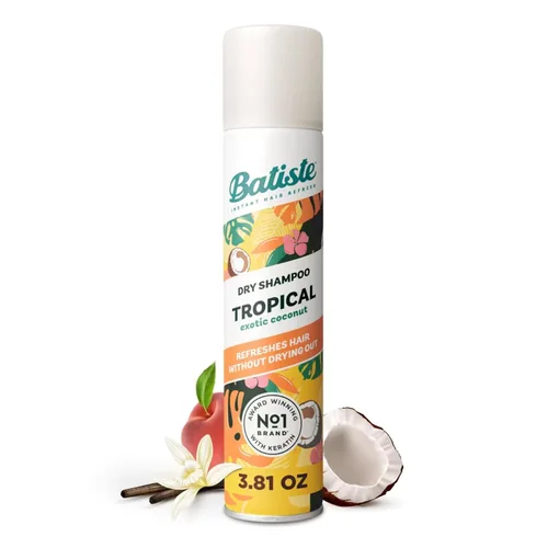 Miniatura 2 de Batiste Champú seco, fragancia tropical, refresca el cabello y absorbe el aceite entre lavados, champú sin agua para mayor textura y cuerpo