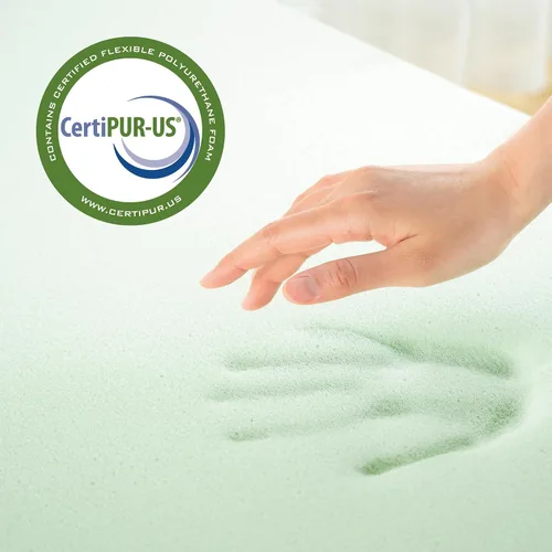Miniatura 2 de ZINUS Cubrecolchón de espuma viscoelástica de té verde de 1.5 pulgadas, ropa de cama para dormitorio, capa de alivio de presión, ideal para aliviar