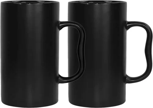 Miniatura 8 de Tazas de café de cerámica grandes de 20 onzas, tazas de cerveza altas con mango grande M, 20.3 fl oz de porcelana a granel a granel Latte Capuchino