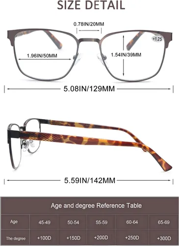 Miniatura 7 de HEEYYOK Paquete de 3 lentes de lectura para hombres y mujeres, con bloqueo de luz azul, lectores de metal, anteojos ligeros, antideslumbramiento