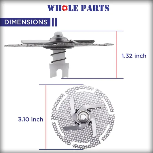 Miniatura 5 de Whole Parts - Cuchilla para picadora de lavavajillas mejorada # W11246682 - Repuesto y compatible con algunos lavavajillas Whirlpool - Reemplaza